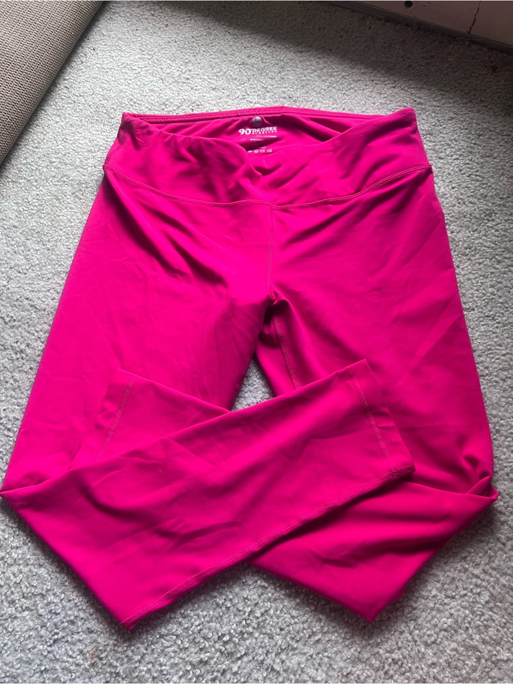 90 Degree By Reflex Hot Pink High-Rise Performance Leggings